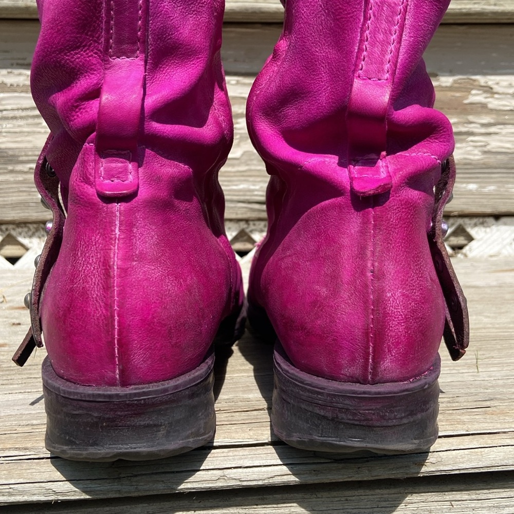 A.S.98 Sheffield Ankle Boot Fuchsia Pink Leather Women's Size 41 US 9.5 - 10 - Picture 5 of 14